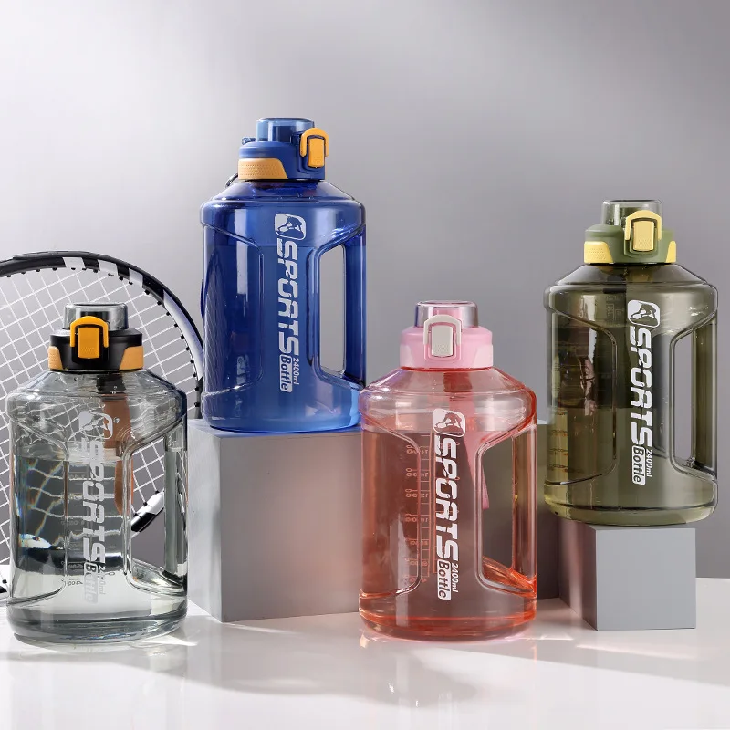 Портативная ручка BPA бесплатно Экологически чистая пластиковая бутылка для воды тренажерного зала идеально подходит спорта и фитнеса