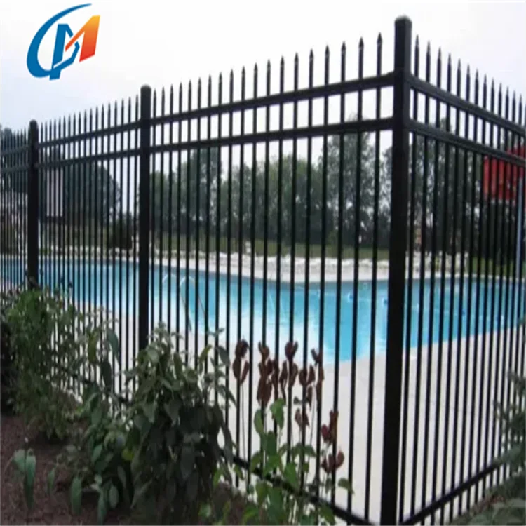 Waterproof Backyard Picket Spear Top Security Steel Fence Panels Ornamental Metal Wrought Iron Fence
