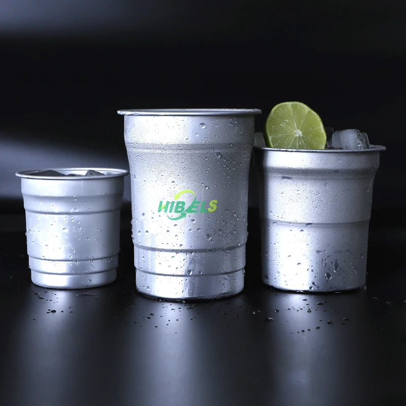 OEM 270ml 480ml 600ml outdoor camping reusable aluminum cold cup disposable aluminum party cups