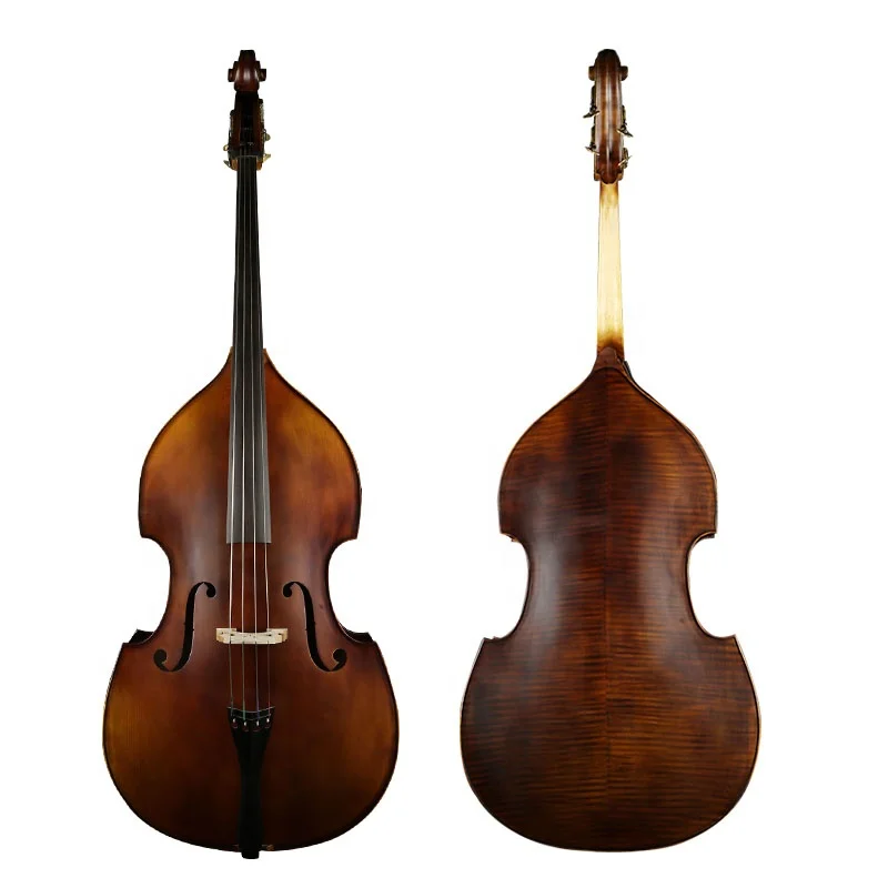 4/4 high level handmade solid Spruce upright professional flame maple double bass wholesale