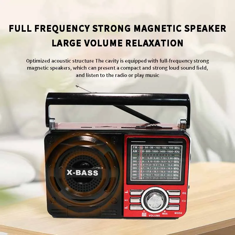 Factory direct sale portable radio with handle with multiple band AM FM retro solar radio