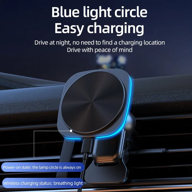 2024 Factory New  15w Fast Charging Magnetic Wireless Charger Car Phone Holder For Iphone