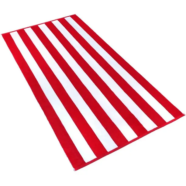 Тропическое пляжное полотенце Cabana из 100% хлопка и велюра в широкую полоску