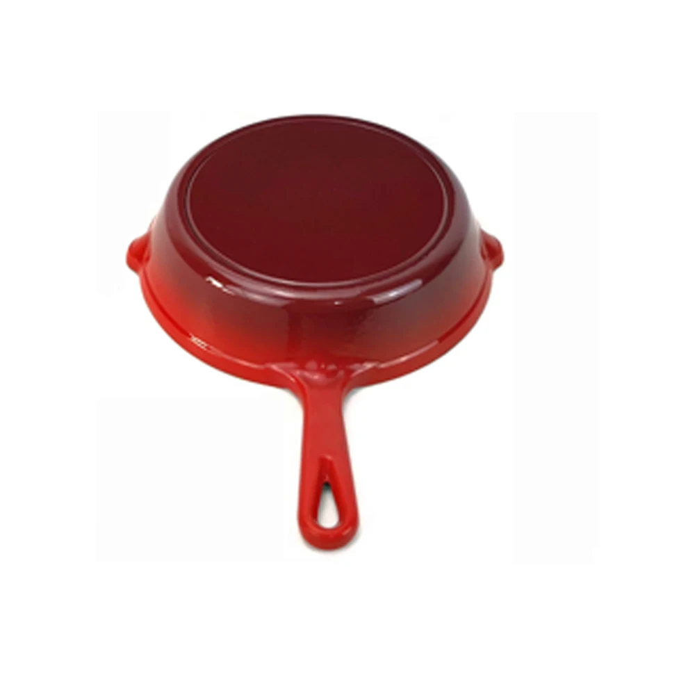 Round 10 12 inch enameled cast iron skillet pan cast iron cooker bakeware