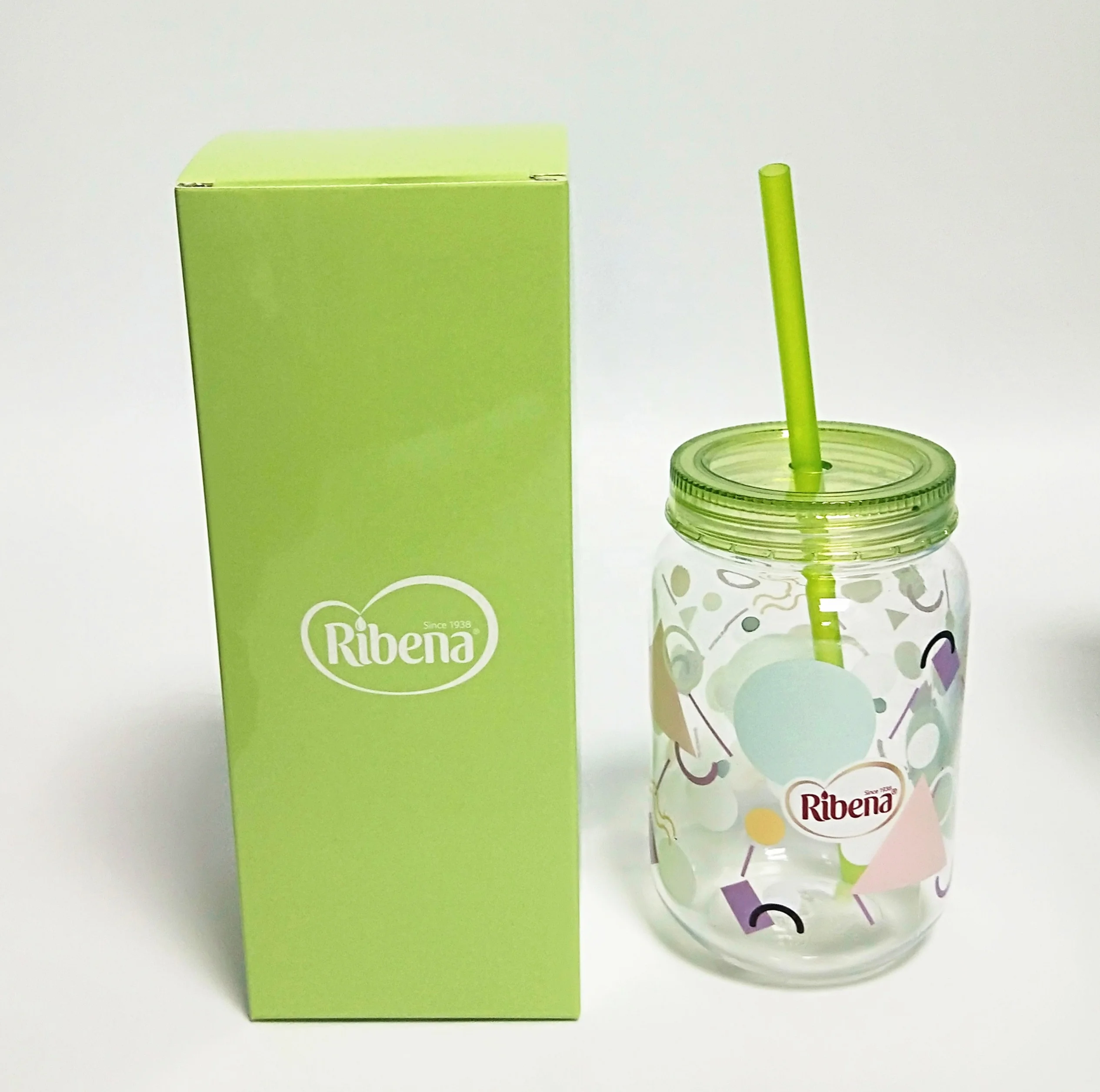  Ribena пластиковая банка для питья Mason с поворотной крышкой и синей