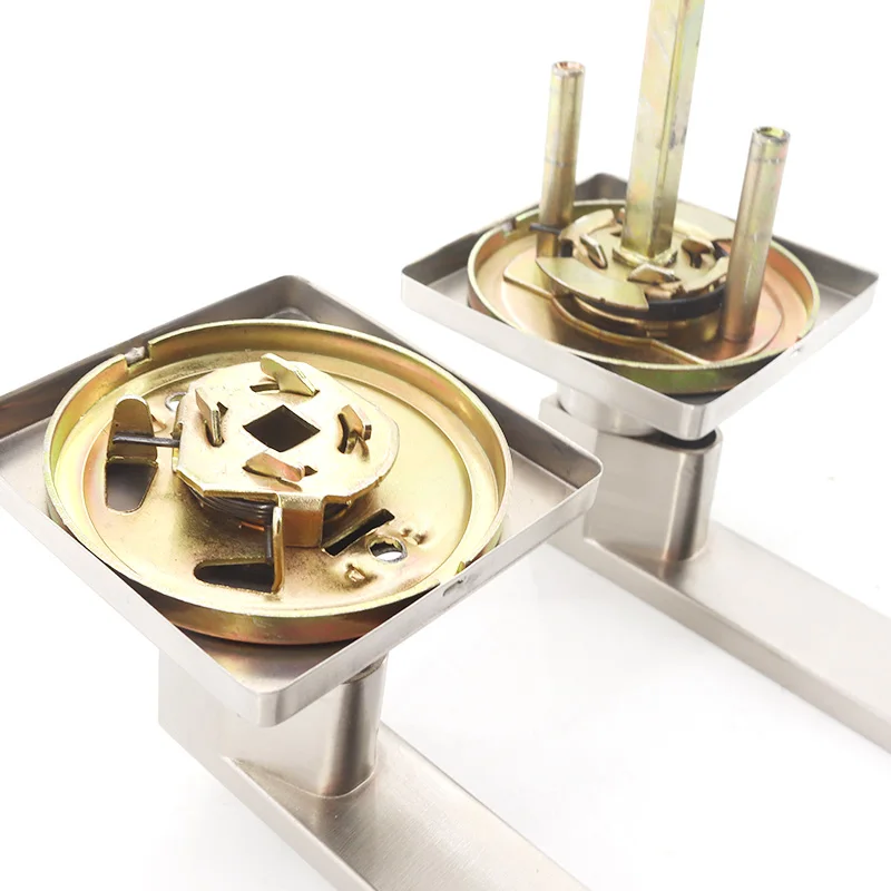 ULW customized bedroom wood door handles with lock interior doors modern design aluminium lock door handle for hotel