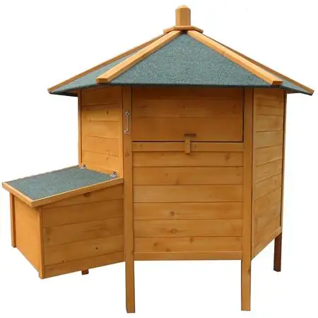 New Design 6-Corner Hen House With Egg Box Chicken Pavilion Wooden Chicken Coop