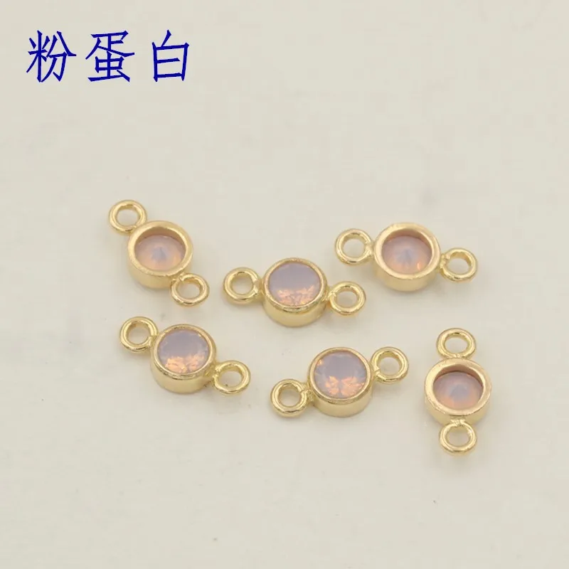 Gold Filled Connectors with Zircon Vintage Round Connectors for Jewelry