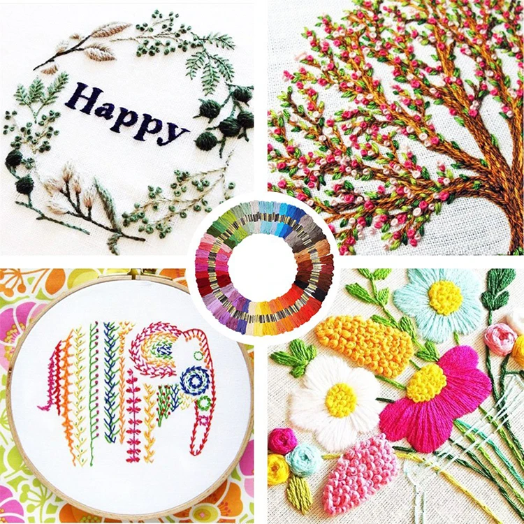 
Embroidery floss friendship bracelet string 150 skeins multi-color cross stitch thread with color numbers 