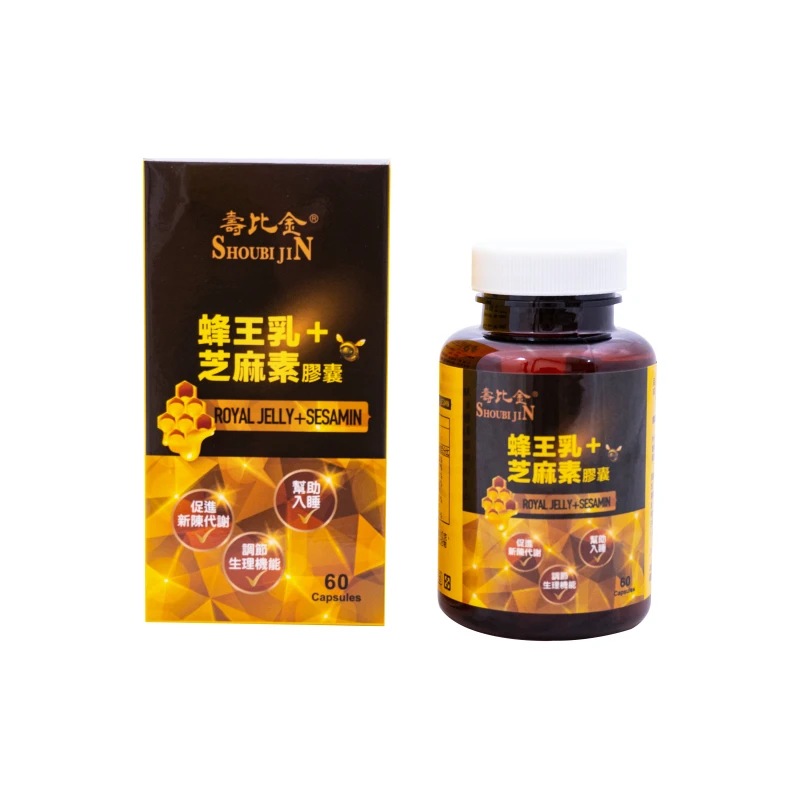 Питательные функциональные продукты ShoubiJin-капсулы Royal JellySesamin