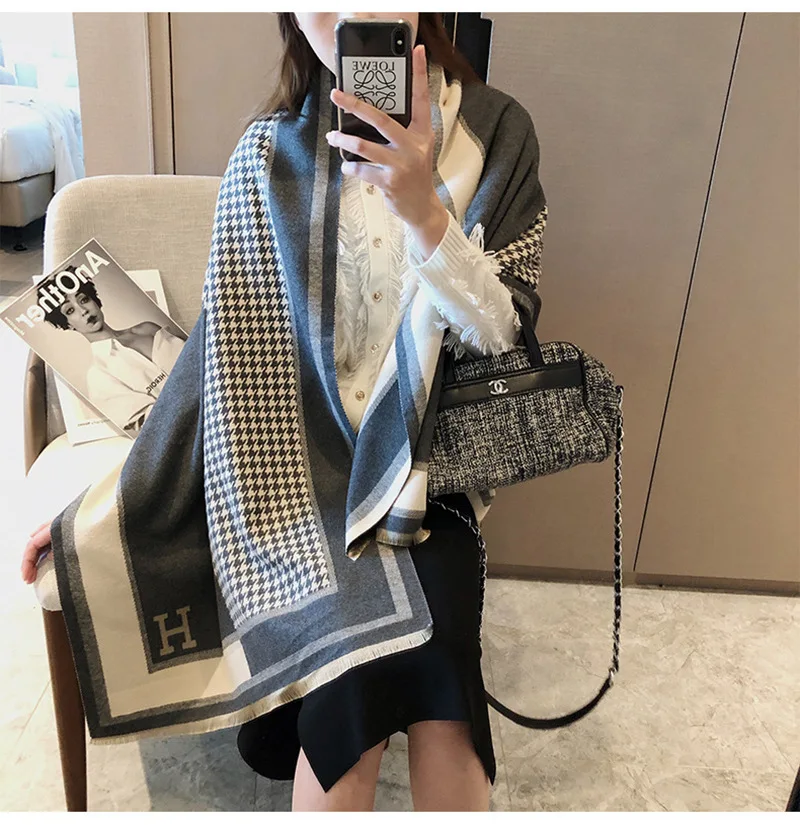 Hot Sale Winter Comfortable Warm Tassels Woven Throw Shawl Throw Scarf Shawl Blanket