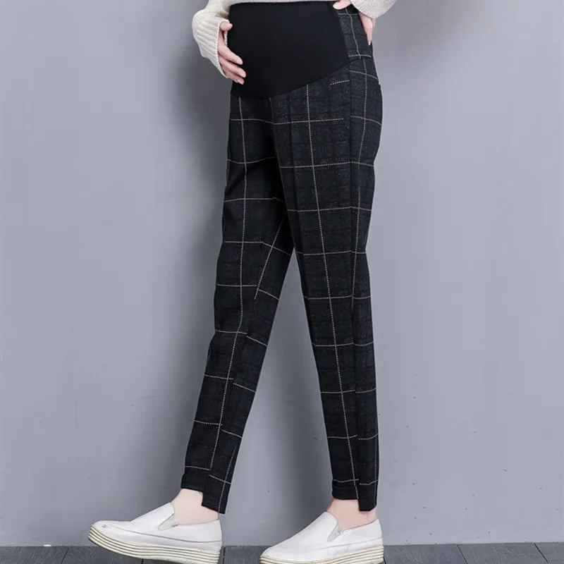 
Autumn fashion plaid loose casual harem long maternity pants 