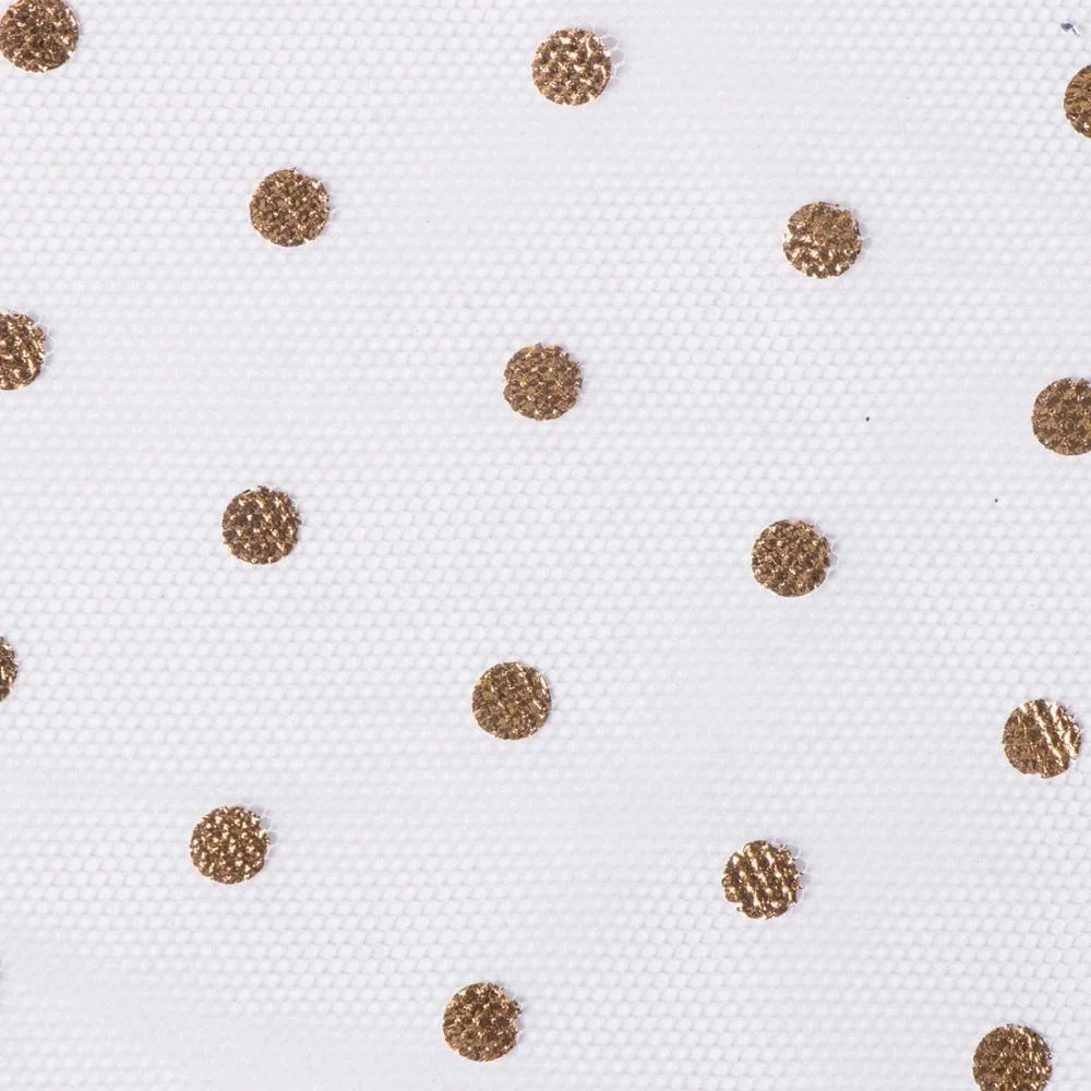 Glitter Gold Polka Dots Tulle Mesh Fabric For Fashion Dresses And Home Textile