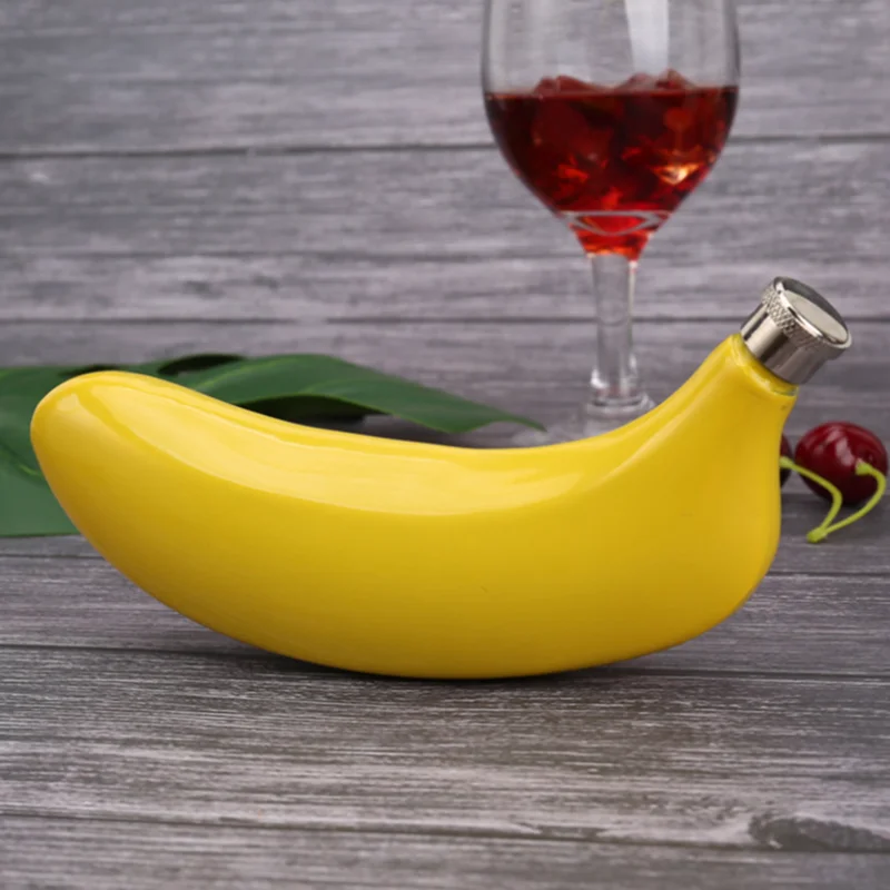 5oz Banana Shaped Hip Flask Pot Stainless Steel Pocket Wine Bottle Drinking Accessories