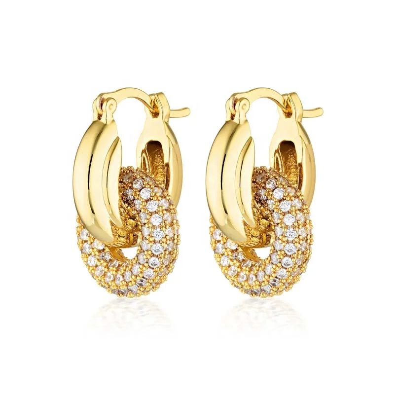 Gemnel 2023 fashion new trends wholesale high quality jewelry gold plated brass chunky hoop earring