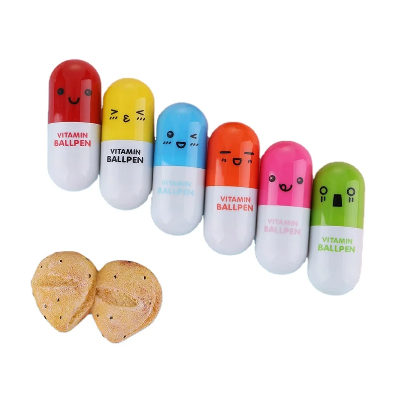 Longorgeous  Manufacturer Customized Pill Shaped Pens Retractable Ball Pens,Vitamin Capsule Pens,Nurses Week Office Supplies