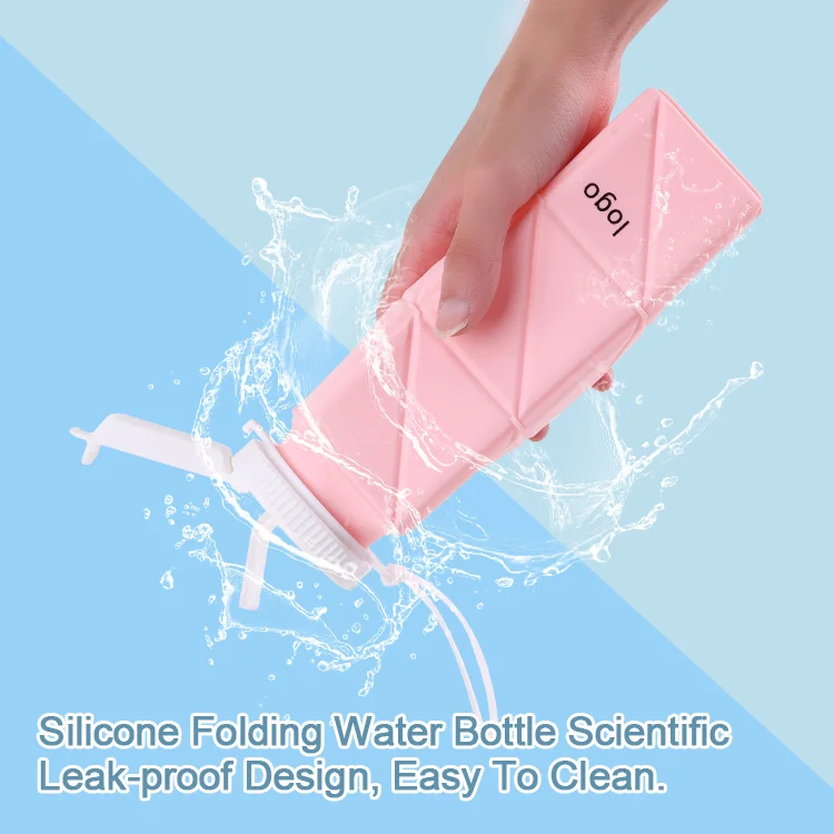 Reusable Silicone Foldable Water Cup Portable Travel Outdoor Running Health Sports Folding Food Grade Collapsible Water Bottle