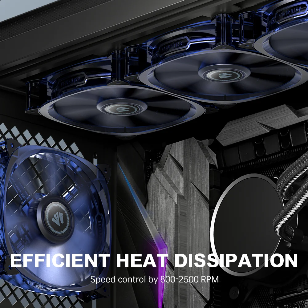 Fish-Bone Pwm Case Fans Quiet Thin And Light 12v 4-Pin Motherboard Control Fan 120mm