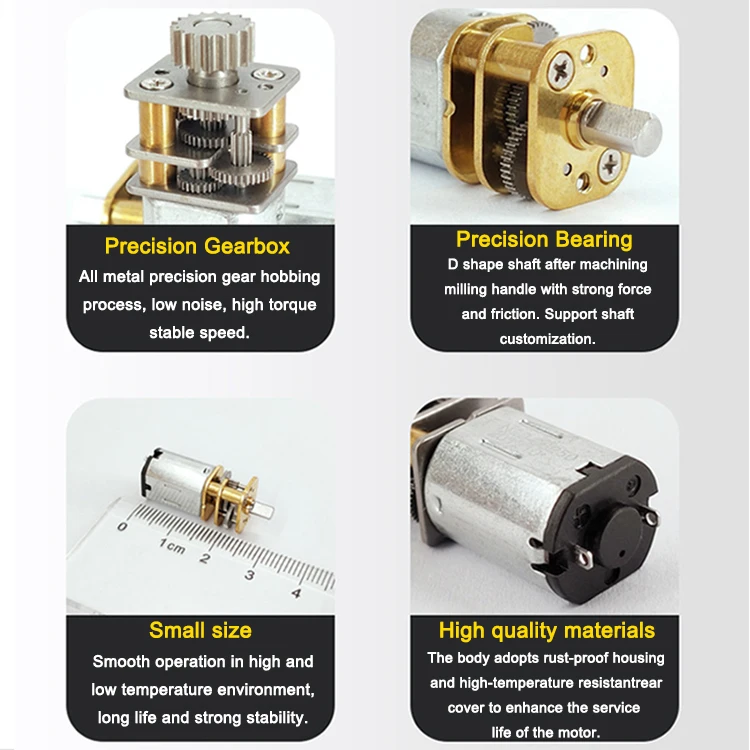 2.4V 5V 12mm share bike electronic lock robot RC car motor small size DC gear motor