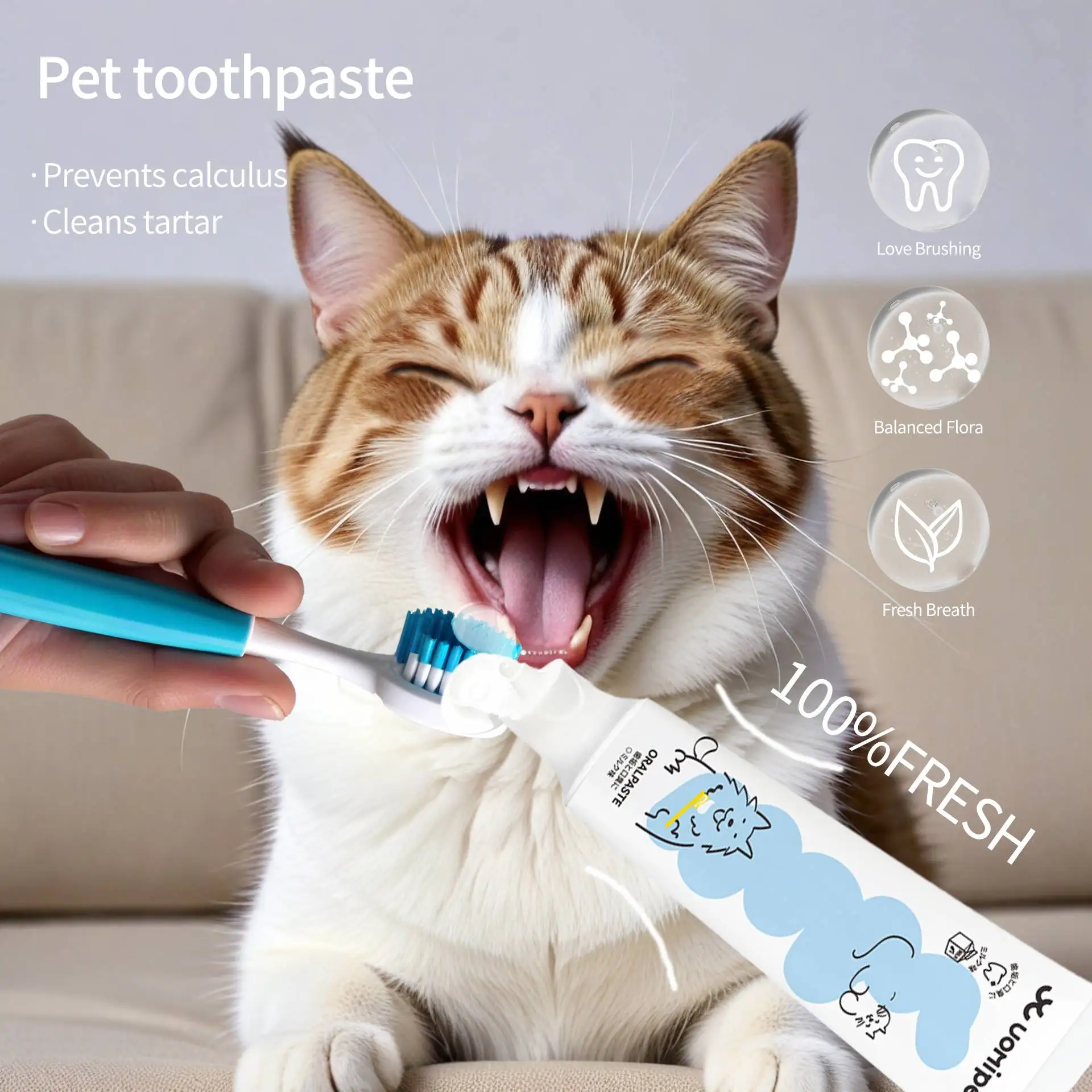 Private Label Bulk Professional Oral Cleaning Fresh Pet Toothpaste Pet Dental Care Toothpaste for Dogs and Cats