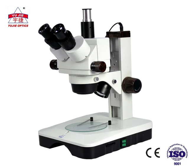 YUJIE YJ-T102 LED 100mm Distance Adjustable Binocular Trinocular Zoom Stereo Electronic Repair Microscope
