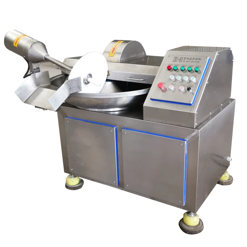 Frozen Meat Emulsify Bowl Cutter Chopper Machine/Vacuum 125l Mince Equipment for Sausage