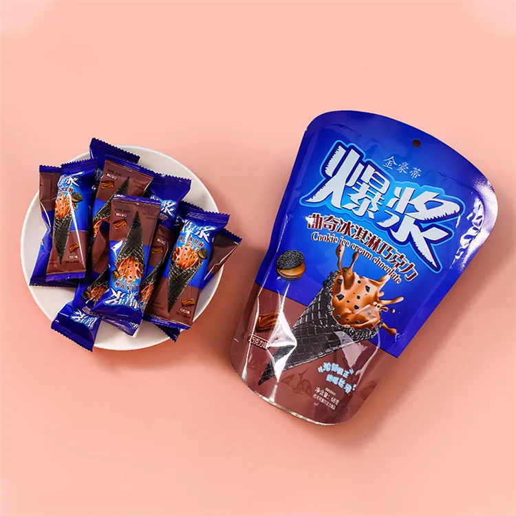 Chocolate Flavor Strawberry Flavor 68g Popped Ice Cream Cone Stick Ice Cream Cone