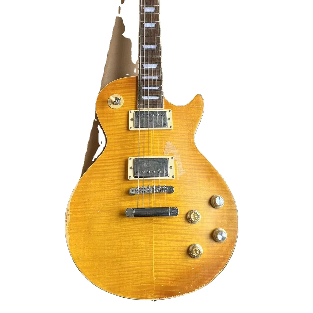 1959 Kirk Greeny Electric Guitar Relic LPP Flamed Maple Top Sunburst Fast Ship