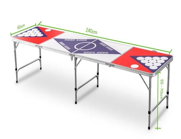 factory custom 8 Foot Portable Beer Pong Table Indoor Outdoor Folding Beer Pong Table