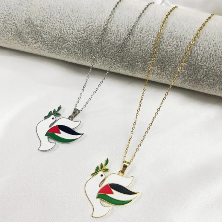 Высокое качество модные ювелирные изделия из нержавеющей стали Palestine карта кулон ожерелье