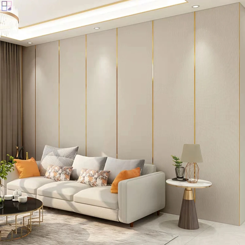 Sound insulation thickness fabric PVC wall panel self adhesive wall sticker paper rolls wallpapers for living room luxury