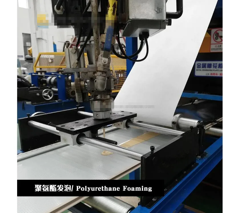 Advanced Decorative Thermal Insulated Exterior Wall PU Embossed Sandwich Panels Siding Wall Metal Carved Board Production Line