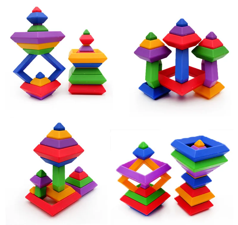 DIY NEW Educational Toys Set Wisdom Pyramid Building Block Learning Toys