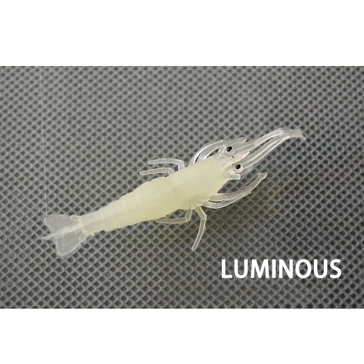 4cm Fishing Luminous Shrimp Soft Plastic Lure Fishing Shrimp Lure