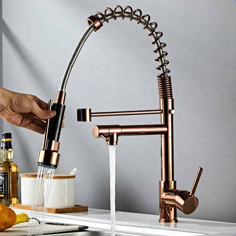 Kitchen Faucet pull down 360 Rotation kitchen water tap Single Handle sink mixer brass tap pull out kitchen faucet