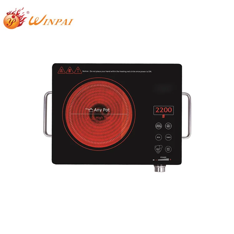 Бытовая техника Одиночная инфракрасная плита 2000 Вт инфракрасная плита с сенсорным управлением + магнитной ручкой
