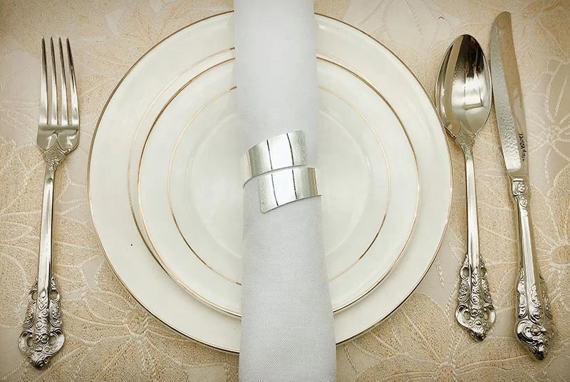 Wholesale Cheap Napkin Rings Silver Round Napkin Ring Holder Stainless Steel Mirrored Metal Napkin Rings HWM07