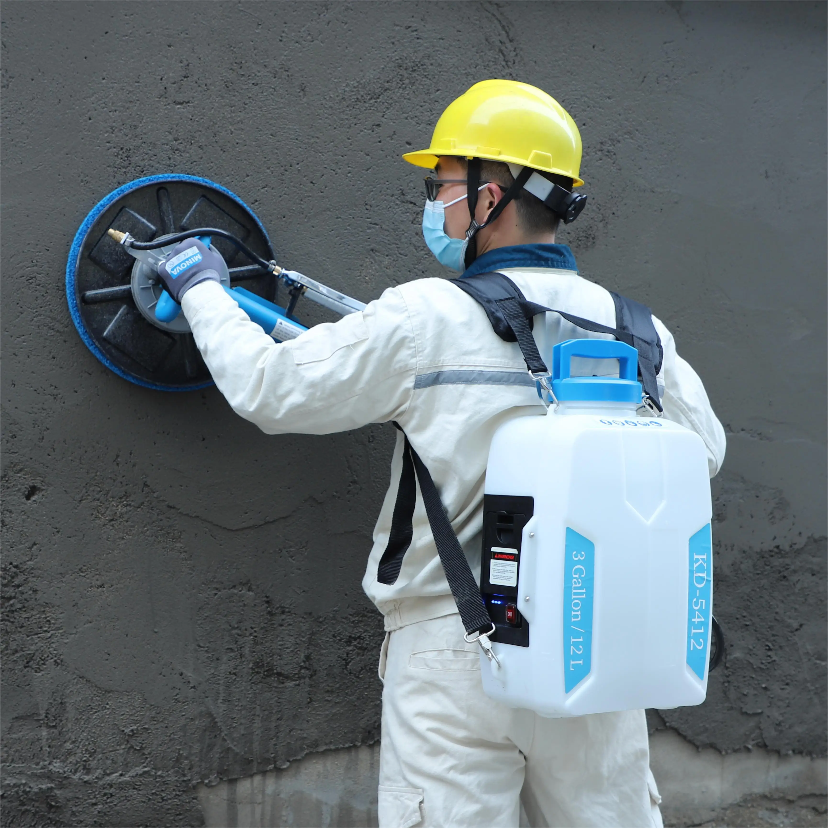 MINOVA High Efficiency Long-Handed Floor Wall Polisher Multi-Function Dustless Sander Machine For Wall