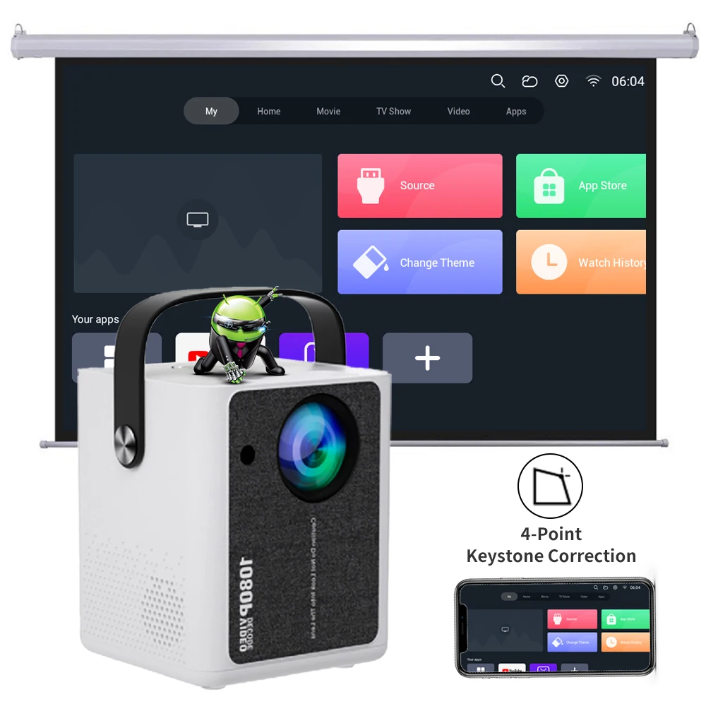 Light Unicorn X7 3D 4K 1080P Wifi Smart Led LCD Android Mobile Portable Pocket Video Mini Projector For Outdoor