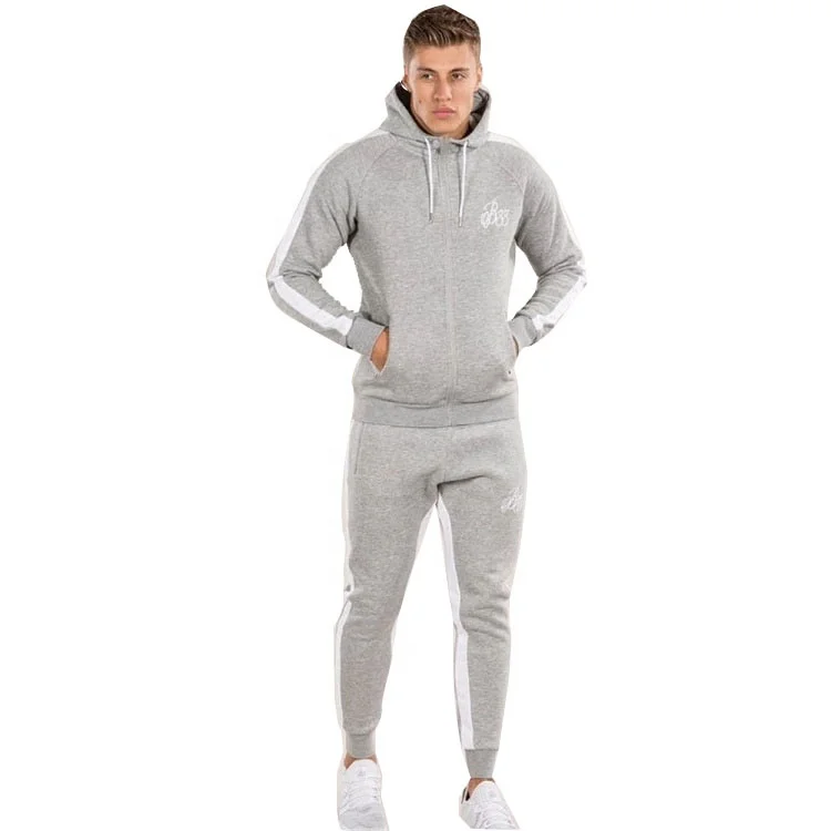 Custom Logo Factory Wholesale OEM Tracksuit Fleece Jogging Set Gym Sports Zipper Up Hoodie Jogger Sweat suits for Men