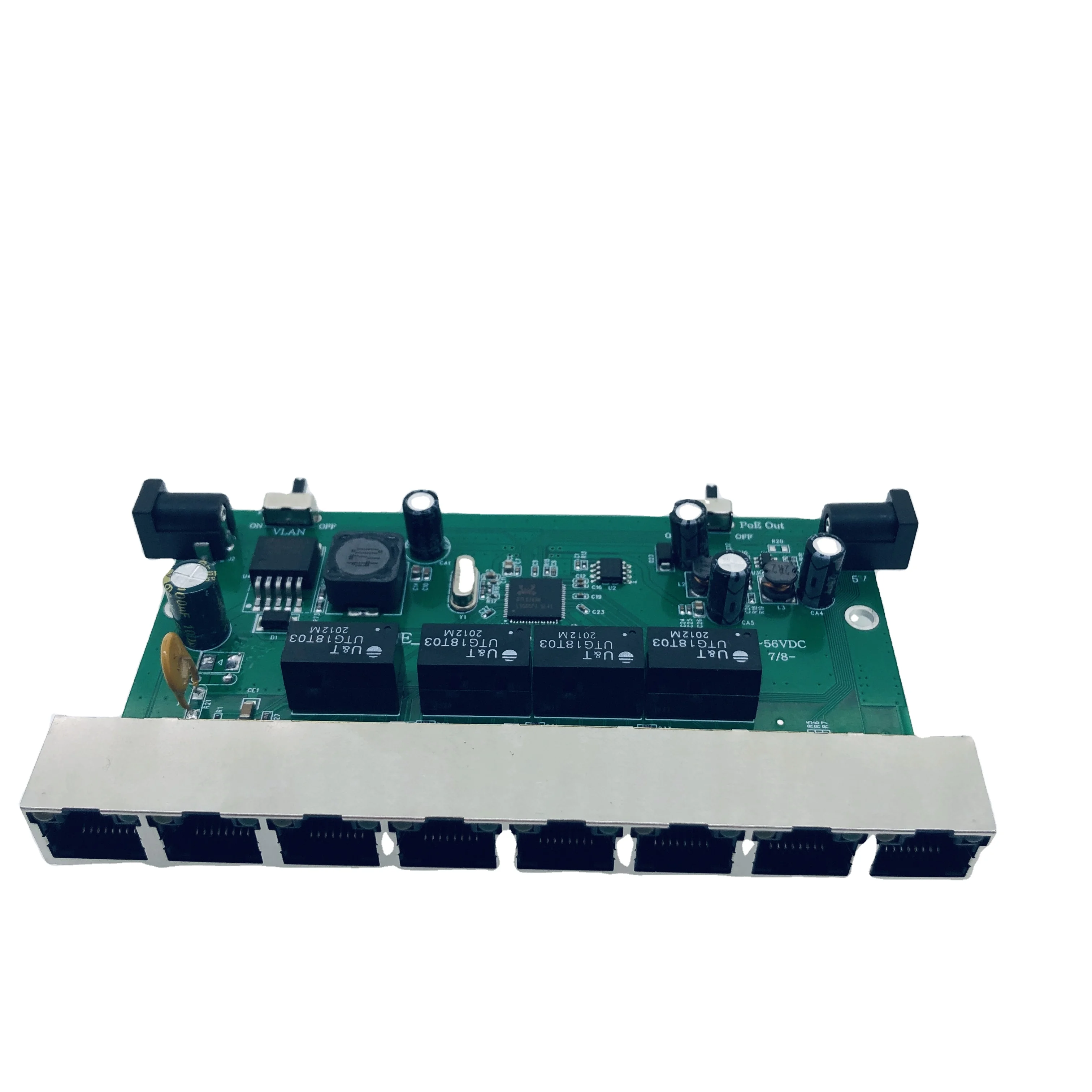 Reverse POE Switch 100M 8 Port  7*10/100M+1*100M Uplink DC Output 5V 2A and 12V2A RPOE VLAN Support For CCTV FTTH GPON/EPON 48V