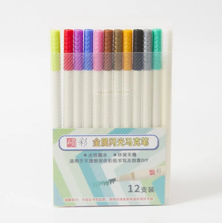 12 Color Metal Pen Paint Marker Pen DIY Graffiti Pen