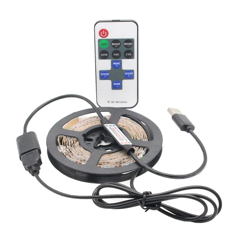 Hot Sale 5M  smd 5050 led strip light RGB 24Key Music Sync App Remote Controller Adapter New Complete kit/set