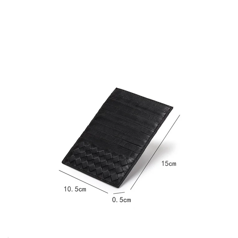 Wholesale Sheep Leather Card Wallet for Couple 18 Card Slots Large Capacity Cash Coin Storage Long Purse Luxury Braided Design
