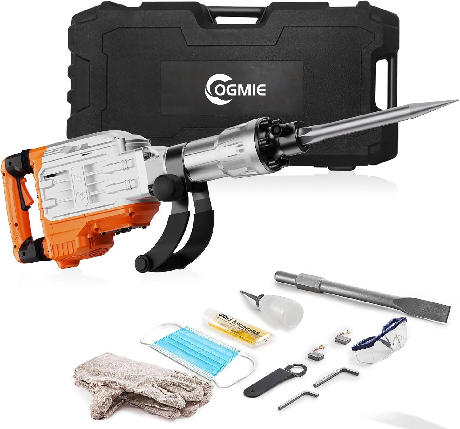 OGMIE Professional Electric Demolition Jack Hammer Industrial Power Tools Breaker Drilling Machine with Armature Drills
