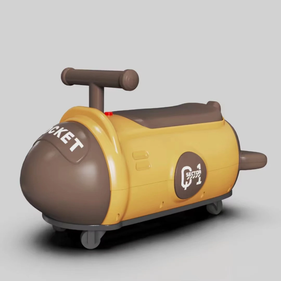 Wholesale New design Rocket Scooter baby twist car swing car with music for children