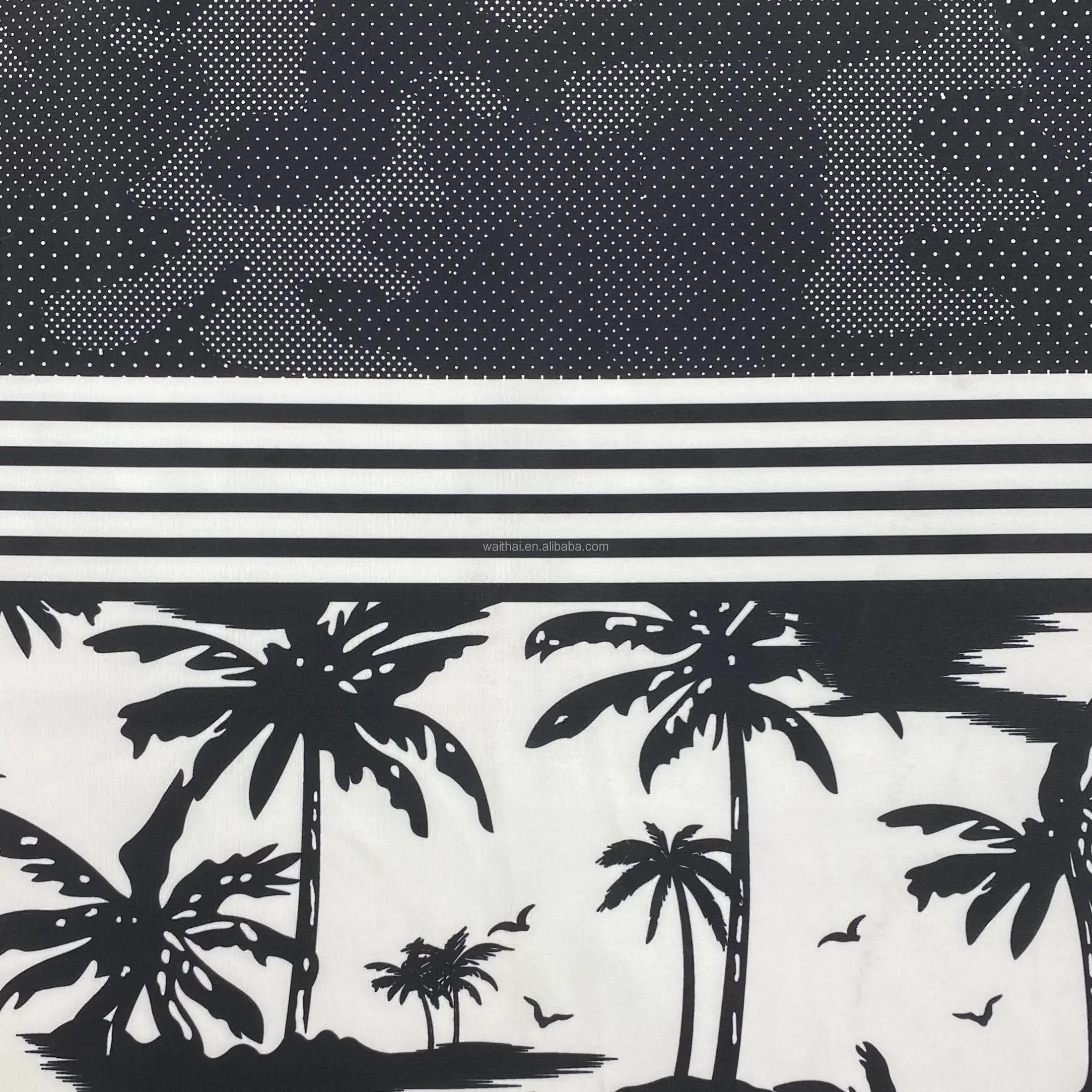 
WEITAI Beach Printed cloth fabric 100% Polyester Microfiber printed fabric/leaf printed fabric for Swimwear beach shorts 
