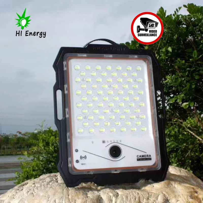 100W 200W 300W 400W solar powered flood camera light tuya app mobile control solar flood light with camera