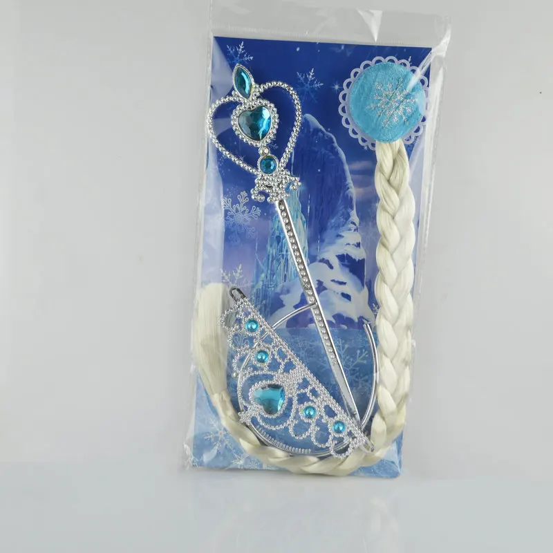 3 Pieces Frozen Elsa Crown Tiara Elsa Wand
