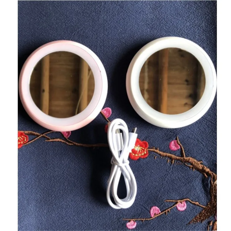  Горячая Распродажа пластиковое карманное светодиодное зеркало с USB